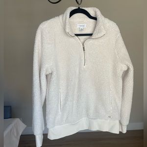 Calvin Klein half zip fuzzy sweater small